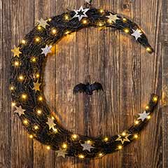 Lit Hanging Crescent Moon Image 2