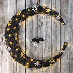 Lit Hanging Crescent Moon Image 1