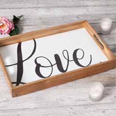 Love Wooden Serving Tray Image 2