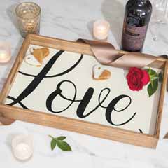 Love Wooden Serving Tray Image 1