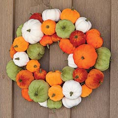 Velvety Pumpkin Wreath Image 1