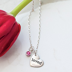 "Loved" Garnet Necklace Image 1
