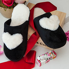 Fuzzy Heart Slippers Crate Image 1