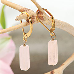 Rose Quartz Earrings Image 1