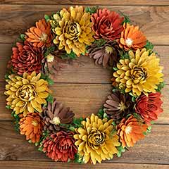 Wood Rosette Wreath Image 1