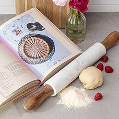 Marble Rolling Pin & Cookbook Image 4