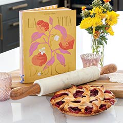 Marble Rolling Pin & Cookbook Image 1