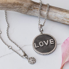 Double Sided Love Pendant Necklace Image 1