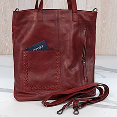 Oxblood Leather Handbag Image 3