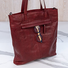 Oxblood Leather Handbag Image 4