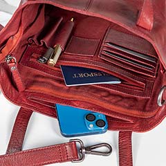 Oxblood Leather Handbag Image 5