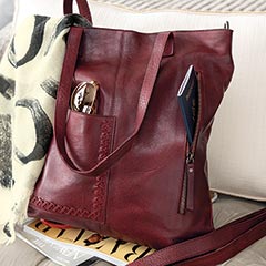 Oxblood Leather Handbag Image 1