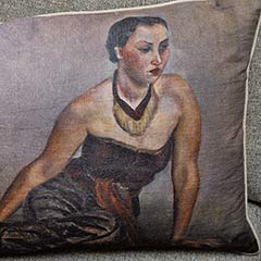 Woman In Repose Portrait Pillow Image 2