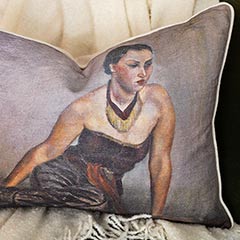 Woman In Repose Portrait Pillow Image 3