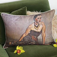 Woman In Repose Portrait Pillow Image 1