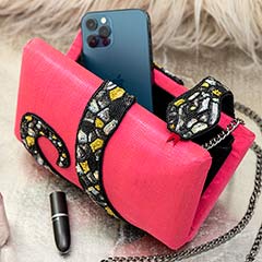 Magenta Serpentine Clutch Image 2