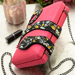 Magenta Serpentine Clutch Image 3
