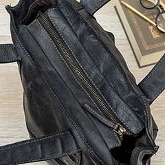 Charcoal Leather Tote Image 3
