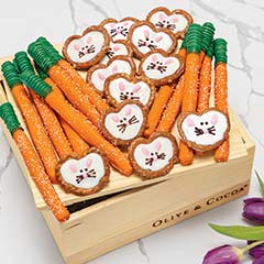 Bunny & Carrots Pretzel Crate Image 1