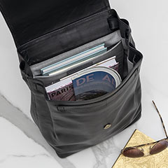 Artisan Woven Leather Backpack Image 2