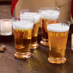 "Biere" Pint Beer Glasses Image 1