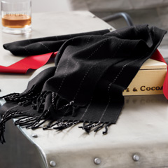 Charcoal Pinstripe Scarf Image 1