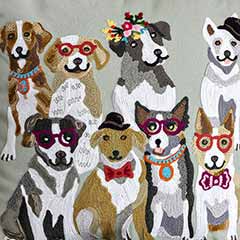 Dapper Dogs Portrait Pillow Image 2