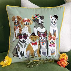 Dapper Dogs Portrait Pillow Image 1