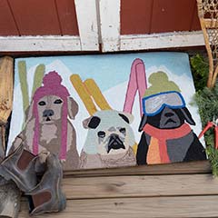Skiing Dogs Grande Estate Mat Image 2