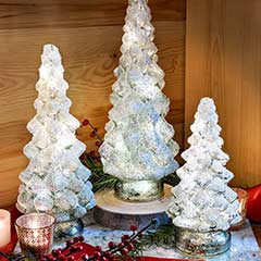 Frosted Glass Lit Trees Image 2