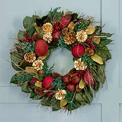 Crimson & Gold Holiday Wreath Image 2