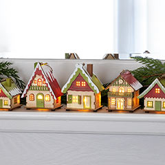 Lit Chalet Ornaments Image 3