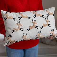 Prancing Reindeer Pillow Image 2