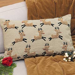Prancing Reindeer Pillow Image 1