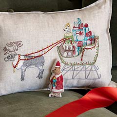 French Linen Sleigh Pillow Image 2