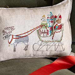 French Linen Sleigh Pillow Image 3