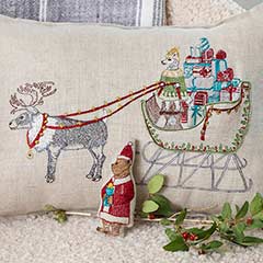 French Linen Sleigh Pillow Image 4
