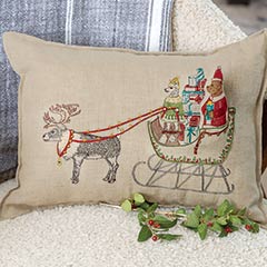French Linen Sleigh Pillow Image 1