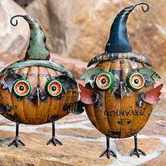 Artisan Metal Owl Sculptures Image 4