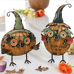 Artisan Metal Owl Sculptures Image 1