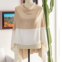 Oatmeal & Creme Poncho Image 1