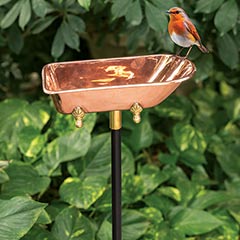 Copper Bird Bath Garden Stake Image 1