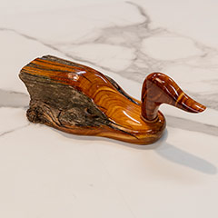 Artisan Carved Wood Duck Image 2