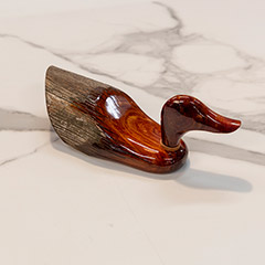 Artisan Carved Wood Duck Image 3