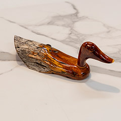 Artisan Carved Wood Duck Image 4