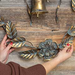 Patinaed Jingle Bell Wreath Image 2