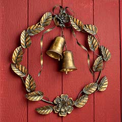 Patinaed Jingle Bell Wreath Image 1