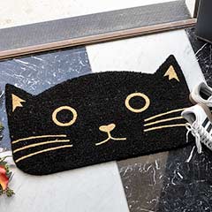 Black Cat Door Mat Image 2