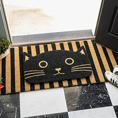 Black Cat Door Mat Image 1