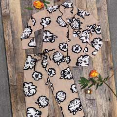 Olive & Cocoa Taupe Fleur Pajamas Image 1